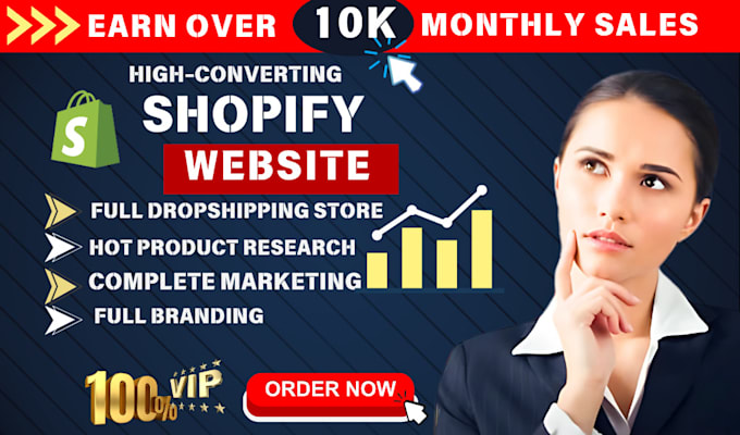 Gig Preview - Design, redesign or create shopify dropshipping store or shopify website