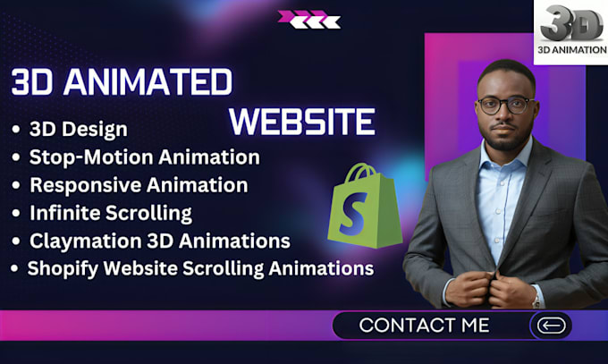 Gig Preview - Claymation 3d animated website shopify website scrolling animation stop motion