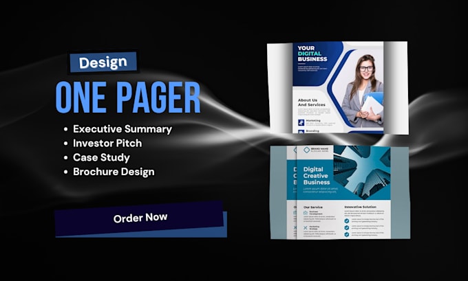 Gig Preview - Design one pager executive summary investor pitch case study in 24hrs