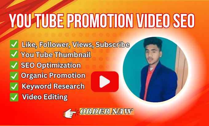 Gig Preview - Do youtube promotion channel create setup and video SEO