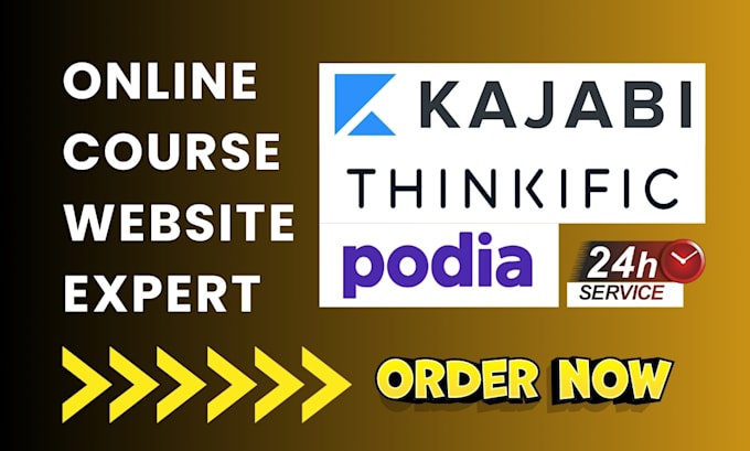 Gig Preview - Design kajabi course website thinkific website podia online course website setup