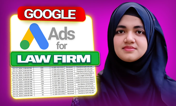 Gig Preview - Do PPC google ads for law firms and lawyers in the USA