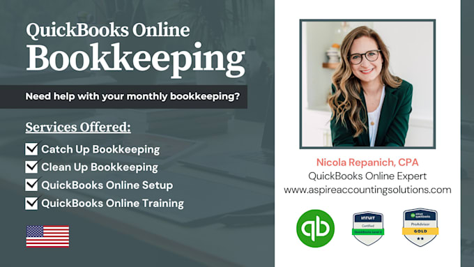 Gig Preview - Clean up small business bookkeeping using quickbooks online