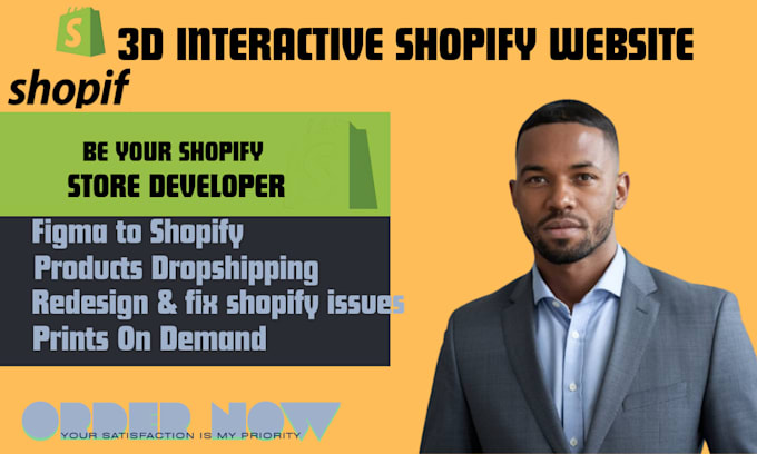 Gig Preview - Do shopify 3d animated website dropshipping shopify store 3d product design pod