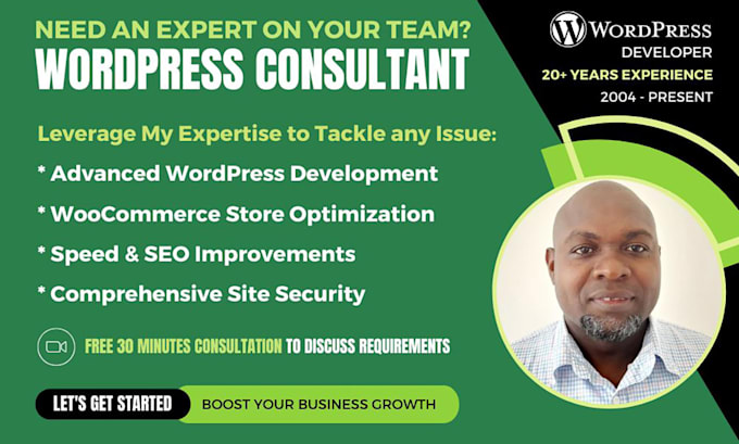 Gig Preview - Be your wordpress consultant