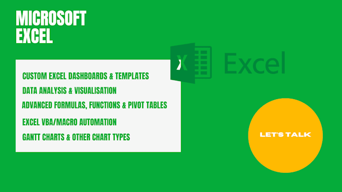 Gig Preview - Create custom excel dashboards, templates, and automate tasks