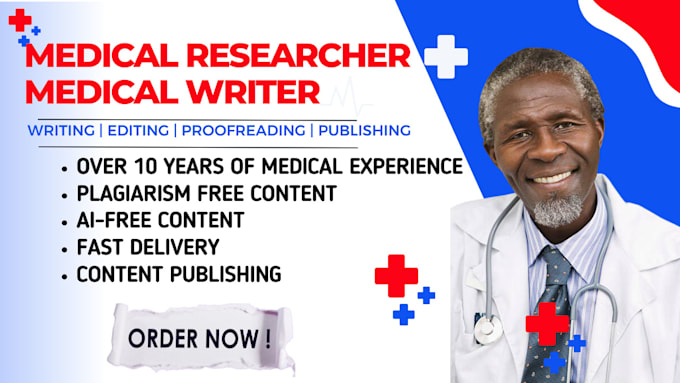 Gig Preview - Write or edit medical manuscript writing, review article, systematic review case