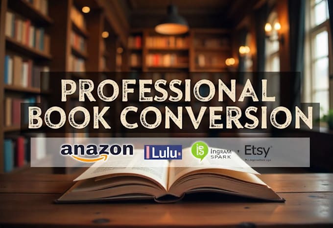 Gig Preview - Do book formatting for amazon, book conversion into ebook, epub and paperback