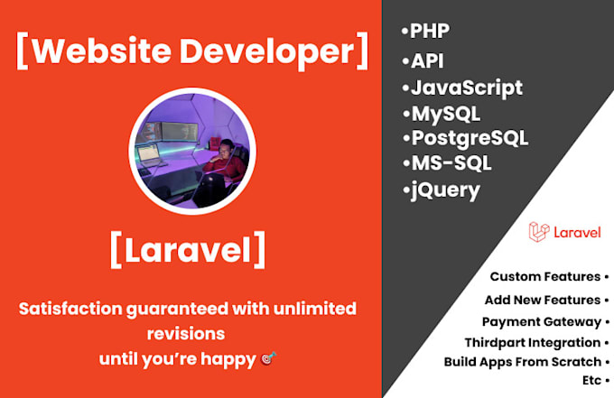 Gig Preview - Build or custom any php laravel website application