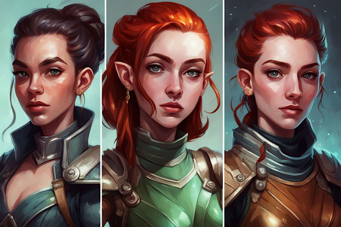 Gig Preview - Make beautiful sci fi, fantasy, dnd character portraits