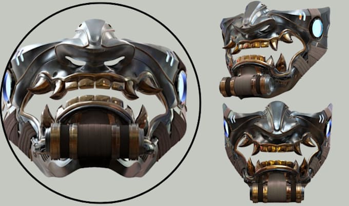 Gig Preview - Sculpt 3d mask, 3d helmet, cosplay mask, 3d armor halloween mask for 3d printing