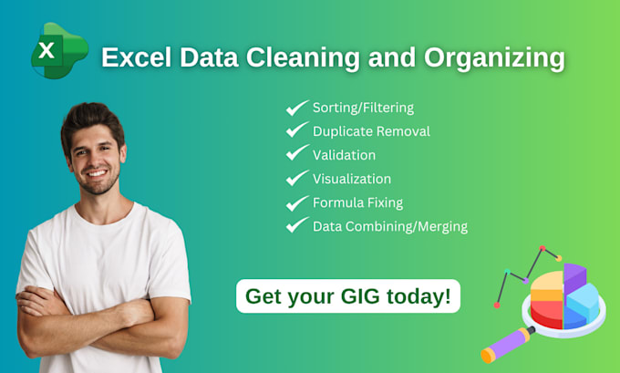 Gig Preview - Clean, organize, format, and fix errors in your excel data