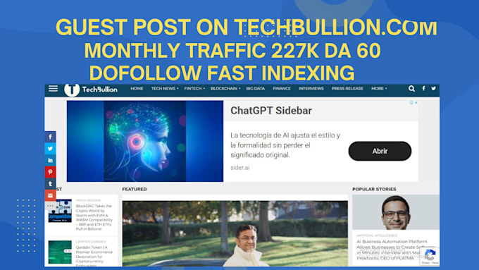 Gig Preview - Do techbullion guest post with do follow backlinks