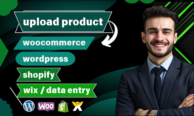 Gig Preview - Upload product on wordpress, woocommerce, shopify, wix, data entry