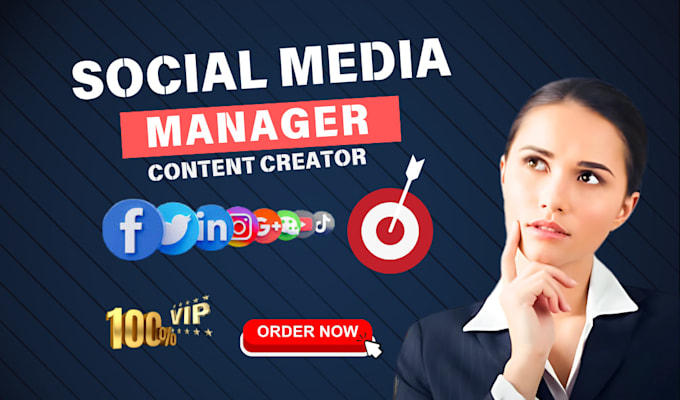 Gig Preview - Be your social media marketing manager and content creator