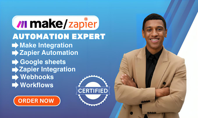 Gig Preview - Do make com automation, zapier automation,  make com automation, make,integromat