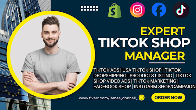 Gig Preview - Do tiktok shop tiktok video ads tiktok shop manager to boost sales