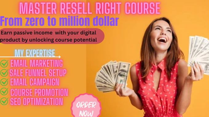 Gig Preview - Promoter master resell right course with email marketing and sale funnel