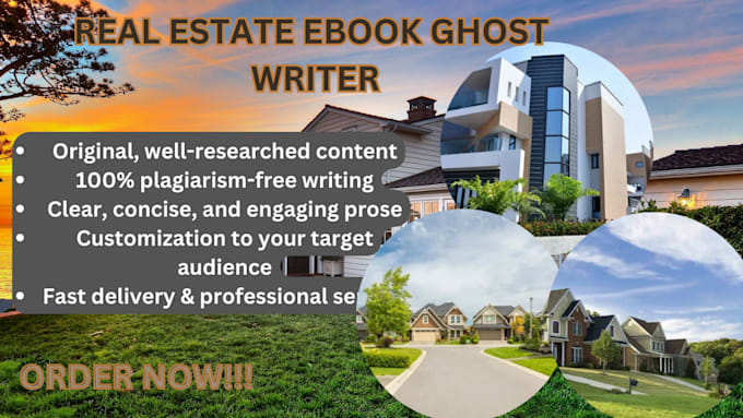 Gig Preview - Ghostwrite finance ebook, real estate ebooks, ebooks writing