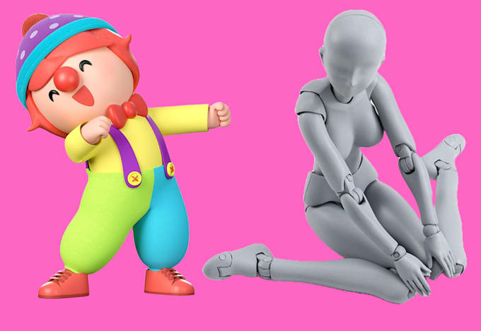 Gig Preview - Sculpt 3d toy doll 3d bjd cartoon character articulated model for 3d printing