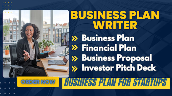 Gig Preview - Be your professional business plan writer, business plan for startups pitch deck