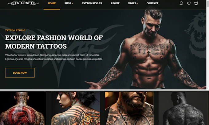 Gig Preview - Design tattoo shopify store tattoo studio tattoo website makeup artist website