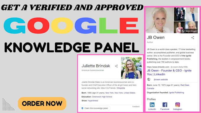 Gig Preview - Create a verified and approved google knowledge panel for personal