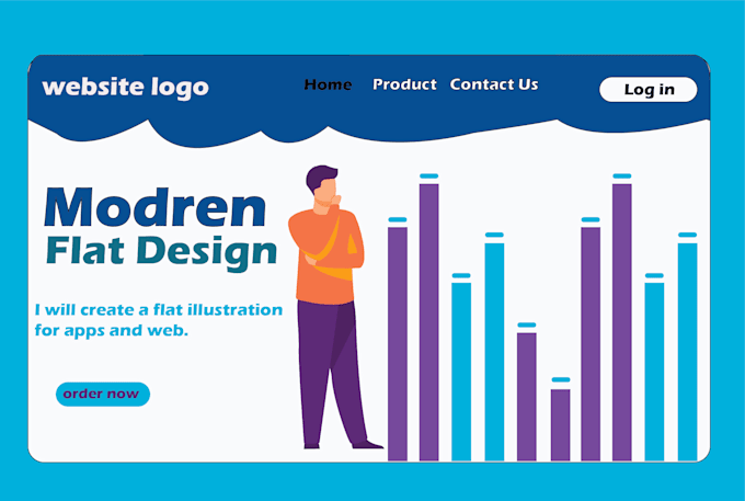 Gig Preview - Create modern flat design and flat illustration