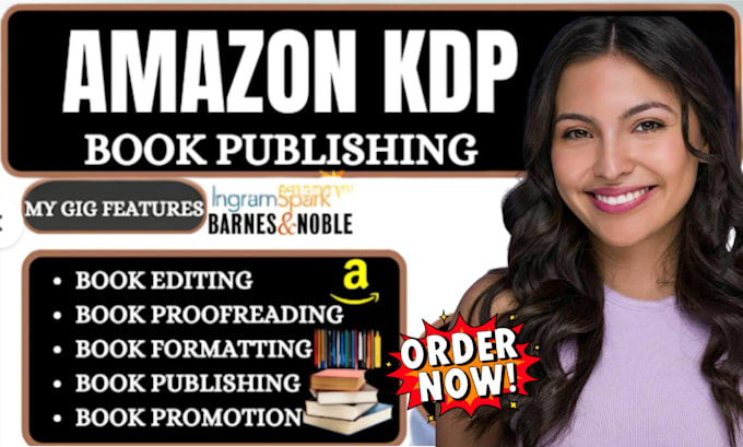 Gig Preview - Do amazon kdp book publishing, amazon kdp book formatting, book cover design