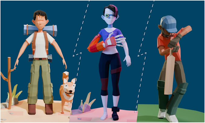 Gig Preview - Design low poly character for your game