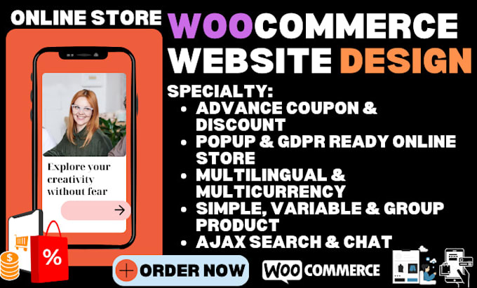 Gig Preview - Design woocommerce website, online store or wordpress ecommerce website