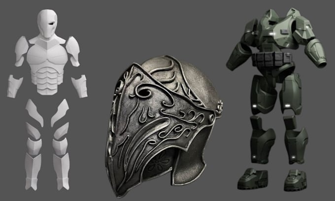 Gig Preview - Design 3d wearable amour, helmet, mask, full cosplay suit, 3d  weapon, 3d props