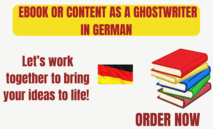 Gig Preview - Write your ebook or content as a ghostwriter in german