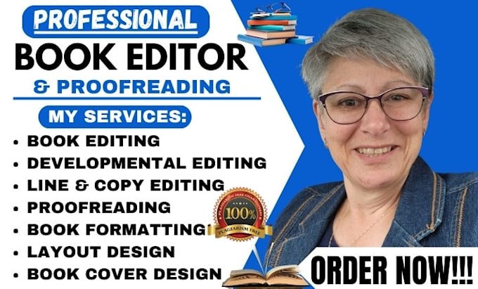 Gig Preview - Developmental book editor, book editor, book proofreading and ebook formatting