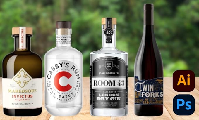 Gig Preview - Do bottle label design for your wine, beer, vodka and beverages with 3d mockup