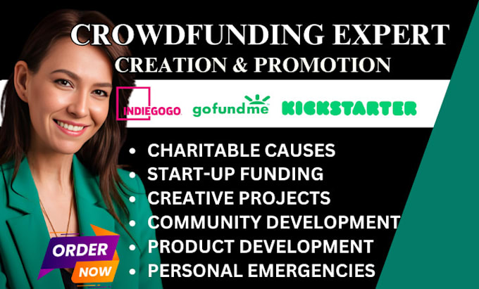 Gig Preview - Do crowdfunding campaign creation gofundme crowdfunding campaign promotion