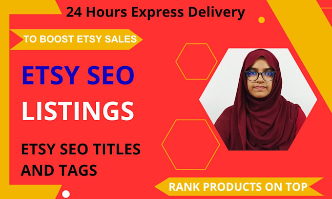 Gig Preview - Do etsy product listings, etsy seo titles and tags to rank