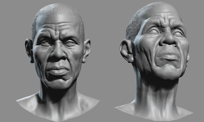 Gig Preview - Sculpt quality 3d head bust model realistic face 3d character model for 3d print