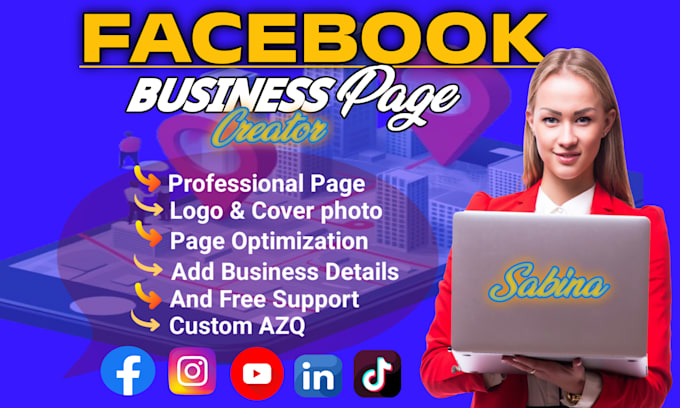 Gig Preview - Do facebook business page create, and social media account