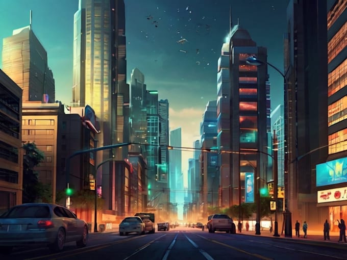 Gig Preview - Create city landscape illustration and background concept art