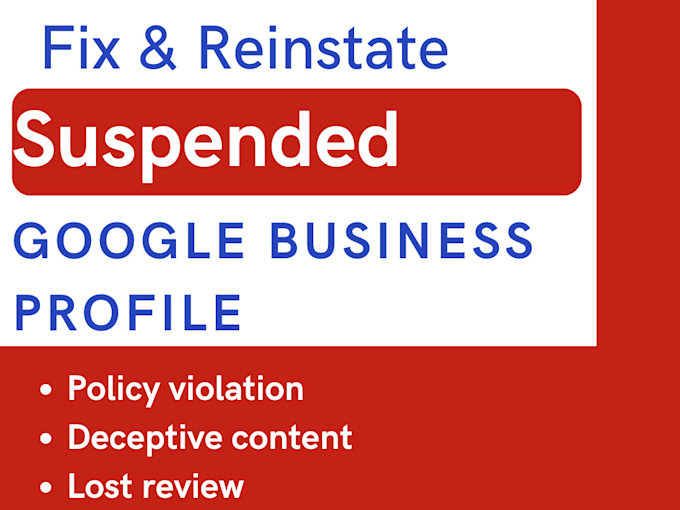 Bestseller - reinstate google business suspension, fix and appeal gmb profile onpage seo