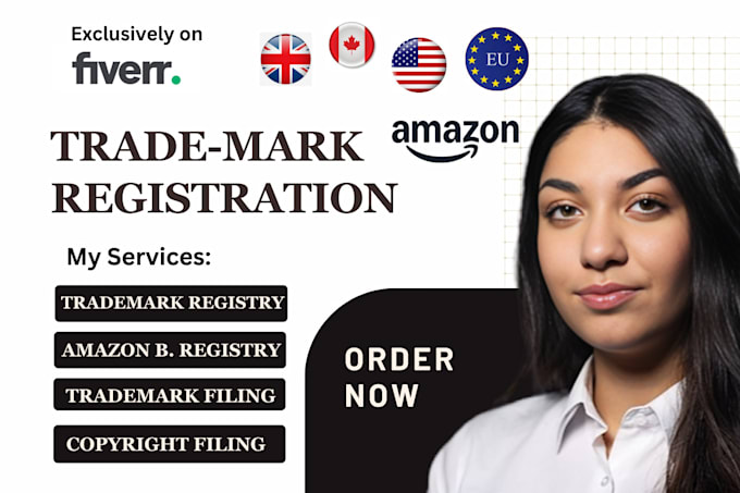 Gig Preview - Do trademark and amazon brand registry in USA, canada, UK