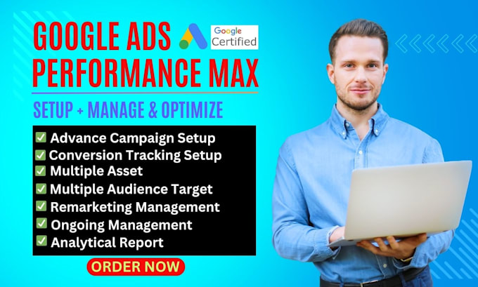 Gig Preview - Setup google ads performance max campaign and optimize conversion tracking