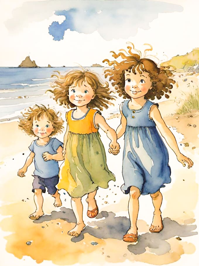 Gig Preview - Draw watercolor children story book illustrations