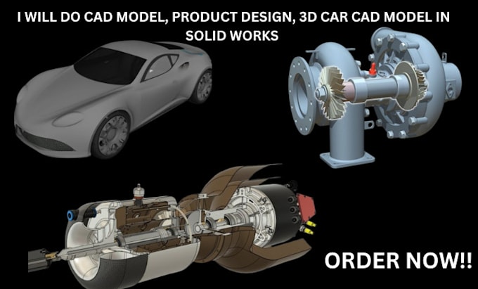 Gig Preview - Do 3d cad modeling 3d product design 3d cad design in solidworks for 3d printing