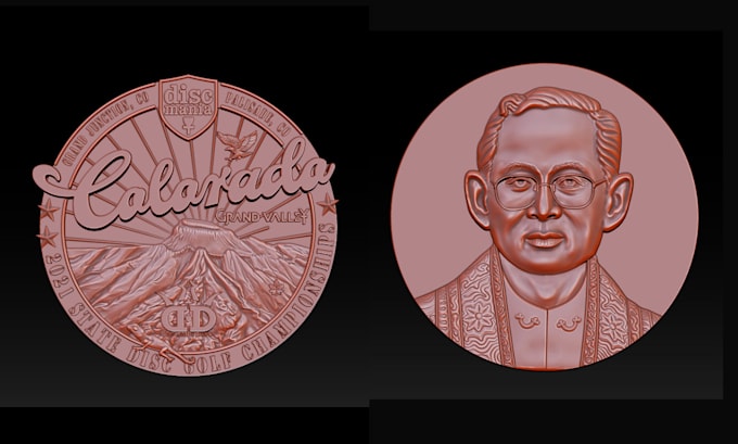 Gig Preview - Design custom 3d coin, 3d face model, bas relief, 3d medallion, and cnc relief