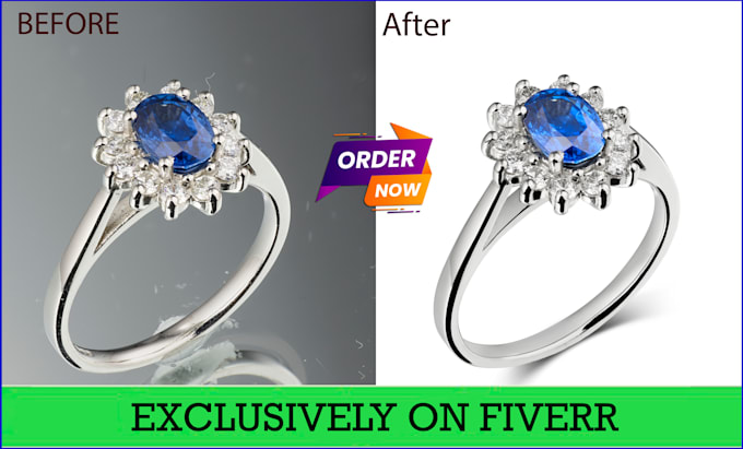 Gig Preview - Do high end image editing of jewelry retouching in photoshop