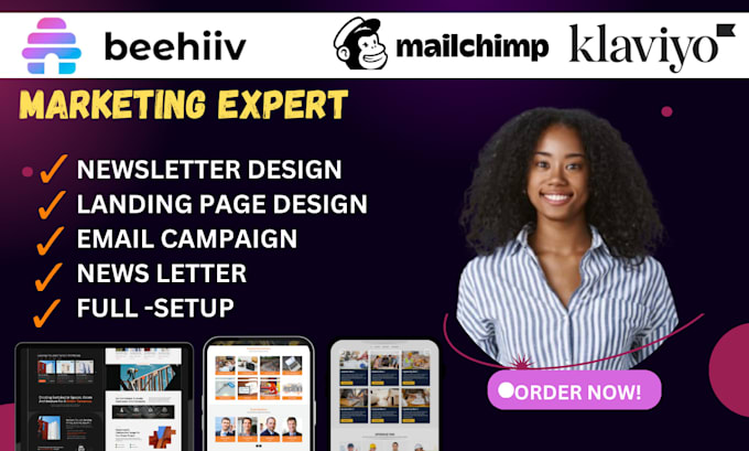 Gig Preview - Setup beehiiv account beehiiv newsletter template landingpage beehive newsletter