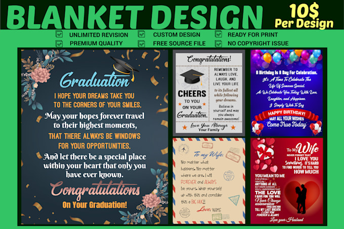 Gig Preview - Create custom, profitable, trending blanket, quilts, and pillow designs for you