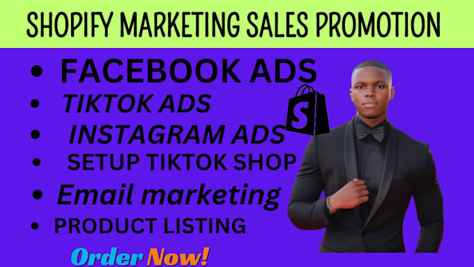 Gig Preview - Set up shopify facebook ads, tiktok ads, ig ads and shop, shopify SEO